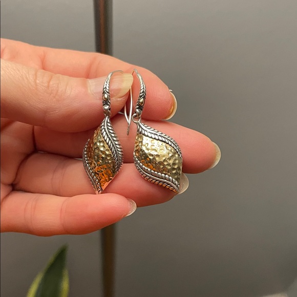 Samuel B. Jewelry - Samuel B sterling silver and 18k yellow gold marquis dangle earrings